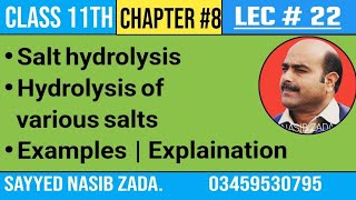 Salt hydrolysis  Salts of different strength of acids and bases  Pashto  NASIBZADASSS [upl. by Balbur]