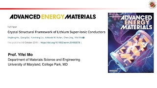 What crystal structures give superionic conductors   Insight from highthroughput computation [upl. by Yetty586]