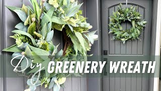 How to make a year round greenery wreath 🌿 Beginner wreath making tutorial [upl. by Aniahs262]