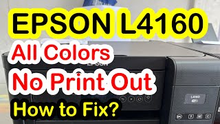 Epson L4160 No Print Out  ALL COLORS [upl. by Afrikah286]