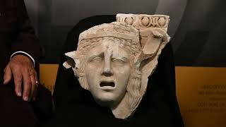 Lot 170 Large Roman Marble Relief of a Theatre Mask with Tim Wonnacott [upl. by Gentille]