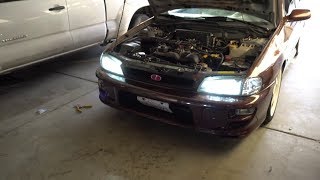 LED Headlight Bulb Install amp Review Impreza GC [upl. by Aehsat]