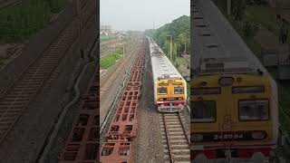 Kolkata local train views form foot over bridge indianrailways train [upl. by Barbabas]