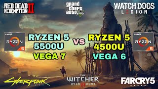 Ryzen 5 5500U Vega 7 vs Ryzen 5 4500U Vega 6 Gaming Test  2021 [upl. by Reed]