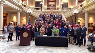 WATCH LIVE Gov Kemp signs budget with pay raises for teachers law enforcement [upl. by Anaicul]