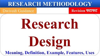 Research Design in Research Methodology research design in hindi Features of good research design [upl. by Seidule]