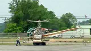 Turbine Hiller Crop Dusting Helicopter landing at Gatlinburg Pigeon Forge Airport [upl. by Eniowtna]