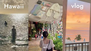 vlog ハワイ6泊8日のんびり新婚旅行✧ビーチショッピンググルメ満喫🫶🏽購入品🏖️ ep1 [upl. by Tallia]