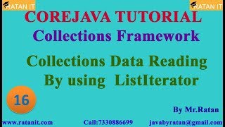 Core java Tutorial  Collections Framework  video16  ListIterator Cursor  By Ratan Sir [upl. by Cai160]