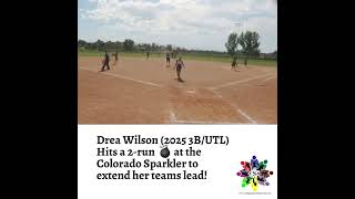 Drea Wilson 2025 3BUTL Hits a 2run 💣 at the Colorado Sparkler to extend her teams lead [upl. by Etteyafal428]