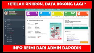 INFO TERBARU  SOLUSI DAPODIK SETELAH SINKRON DATA KEMBALI KOSONG [upl. by Dulci320]