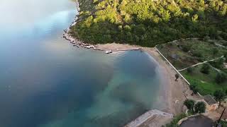 Closeup Flight Over Venitian Canons And Loutsa Beach Today On Ithaca Island In Greece [upl. by Ahsenid]