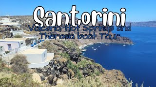 Santorini Volcano Hot Springs and Therasia Boat Tour  Part 4 island Thirasia  4K [upl. by Sayer]