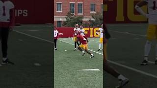 USC WR Zachariah Branch going through drills at spring practice usc football shorts [upl. by Aliet]