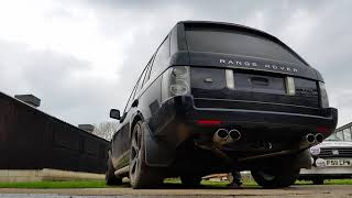 range rover 44 v8 supercharger quad exhausts noise pops and bangs [upl. by Nnylrats]