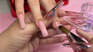 Acrylic Nails Tutorial  French Tip Design [upl. by Teyugn459]