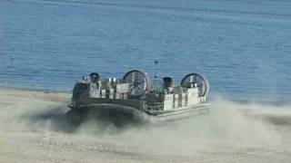 US Navy Hovercraft drives on public beach [upl. by Grindle]