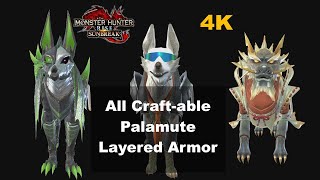 MHR Sunbreak All Craftable Palamute Layered Armor [upl. by Hsara417]