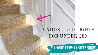 How To Add LED Stair Lights  For UNDER £50  Hall Renovation Series  Staircase Reno [upl. by Lemrac]