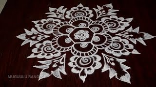 small and easy rangoli designs easy muggulu easy and simple rangoli new and easy rangoli designs [upl. by Ydda]