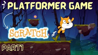 How to make a platformer game in Scratch  Beginners tutorial [upl. by Eenyaj]