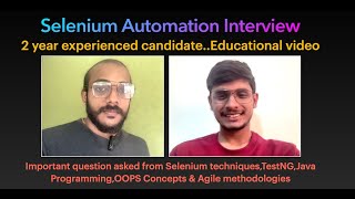 Selenium Java Interview with our Subscriber  2 Year Experienced [upl. by Pronty]