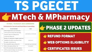 TS PGECET Phase 2 DatesStudentUpdates247 [upl. by Atte]