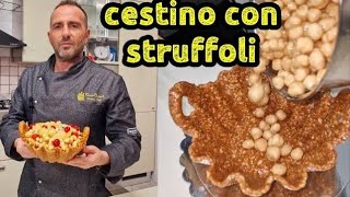 STRUFFOLI FRITTI CON CESTINO DI CROCCANTE ALLE NOCCIOLERicetta spettacolare fatta in casa [upl. by Randa946]