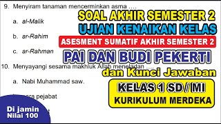 Latihan Soal Sumatif Akhir semester 2 PAI dan Budi Pekerti kelas 1 SDMI kurikulum Merdeka amp kunci [upl. by Luci]