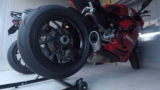 Panigale V2 stock exhaust cold start sound [upl. by Eglanteen]