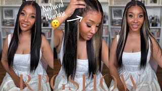 NEW UPGRADED NATURAL GROWTH HAIRLINE 😳 PEEKABOO HIGHLIGHTED YAKI STRAIGHT WIG REVIEW FT RPGSHOW [upl. by Harrod]