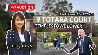 Live Auction  9 Totara Court Templestowe Lower  Auction Results Melbourne [upl. by Dirrej417]