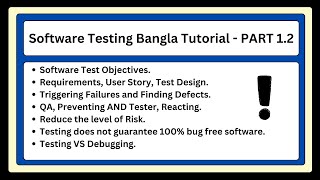 Software Testing Bangla Tutorial  Part 12  Test Objective  Testing VS Debugging [upl. by Elocaj]