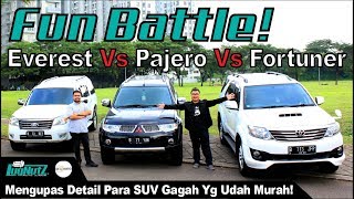 Perang SUV GAGAH Bekas SEHARGA LMPV  Fortuner Vs Pajero Vs Everest FUN BATTLE  LugNutz FtOLXAuto [upl. by Ettezzil]