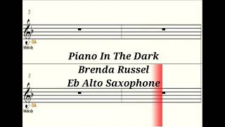 Piano In The Dark  Eb Alto Saxophone  Play Along Sheet Music Backing Track [upl. by Leirraj386]