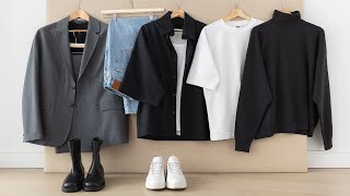 9 Items 9 Outfits capsule wardrobe challenge [upl. by Rosenfeld419]