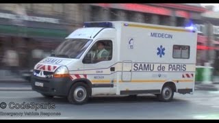 SMUR à Paris X3  Emergency Ambulances in Paris X3 [upl. by Eidnam106]