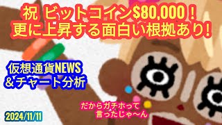 【仮想通貨市場はまだまだ上昇するという興味深い根拠とは？！】本日の相場分析は「BTC・ETH・SOL・NEAR・RENDER・GRT・JMY・他アルトコイン15種」20241111 [upl. by Esile462]