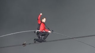 Tightrope walker Wallenda crosses Niagara Falls [upl. by Rocher]