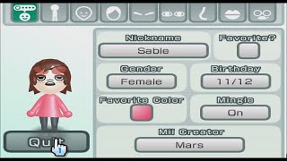 Sable  Animal Crossing  Mii 1511 [upl. by Eltsirk]