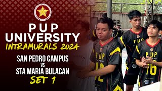 PUP University Intramurals • San Pedro Campus vs Sta Maria Bulacan • Set 1 [upl. by Akimad]