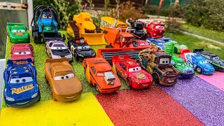 Disney Pixar Cars Lightning Mcqueen Dinoco Mater Hudson Axlerod Finn Frank Guido Mack Shu [upl. by Akienaj]