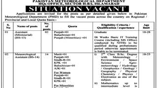 Pakistan Meteorological Department Jobs 2021  Govt Jobs in Pakistan [upl. by Attelra192]