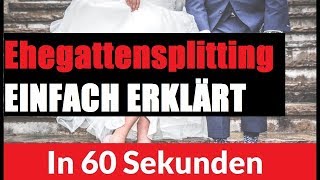 Ehegattensplitting einfach erklärt  Ehegattensplitting leicht erklärt [upl. by Kelci]