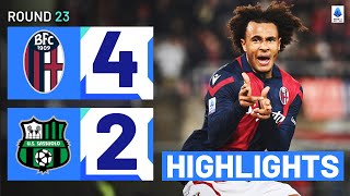 BOLOGNASASSUOLO 42  HIGHLIGHTS  Six goal thriller in Bologna  Serie A 202324 [upl. by Betsy]