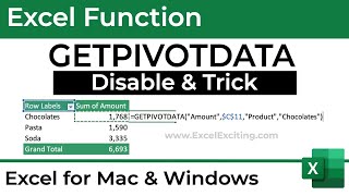 How to remove GETPIVOTDATA function in Excel for Mac amp Windows [upl. by Emsoc]