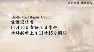 愛證浸信會 Bridle Trail Baptist Church 主日崇拜 2024年11月10日 [upl. by Marsiella]