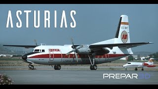 Prepar3D  Justflight Fokker F27200  Landing at Asturias  TrackIR [upl. by Bonnell]