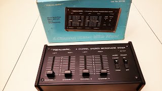 The Late 1980s RADIO SHACK REALISTIC 4CHANNEL STEREO MIKE MIXER Mic Mixer Cat No 321105 [upl. by Nannah]