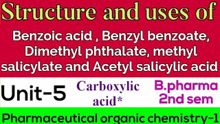 Pharmaceutical organic chemistry 1  Unit5  structure and uses [upl. by Ardnot]